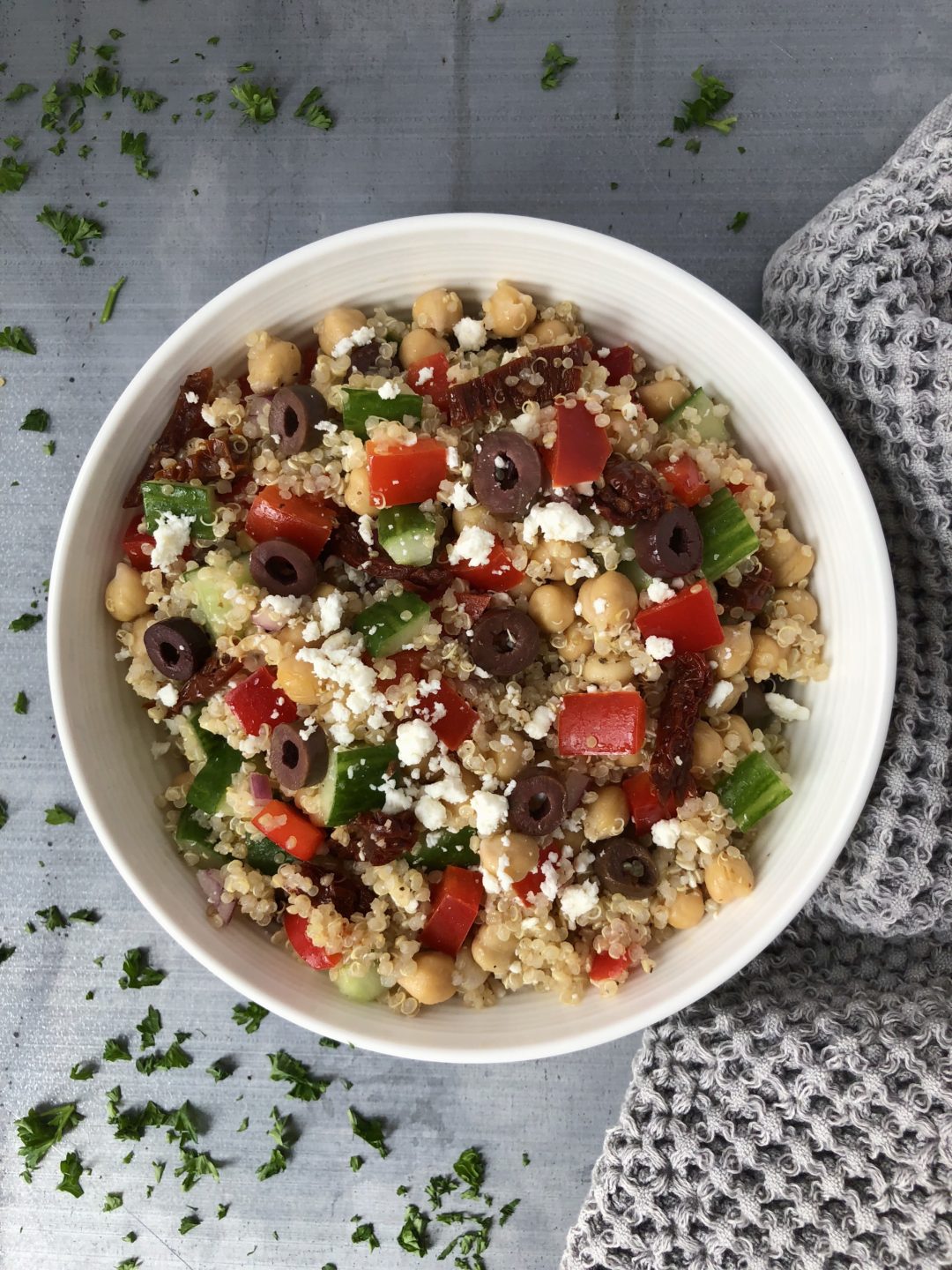 Mediterranean Quinoa & Chickpea Salad | Recipes | The Kitchen Fairy