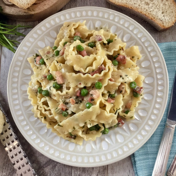 pasta-ribbons-with-peas-pancetta-pesto-recipe