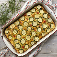 Herbed Frittata with Vegetables, Cheddar and Feta