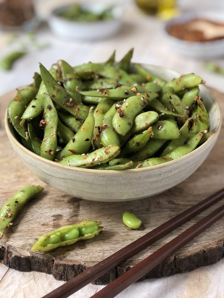 Bowl of edamame beans