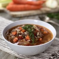 Close-up of bowl of soup