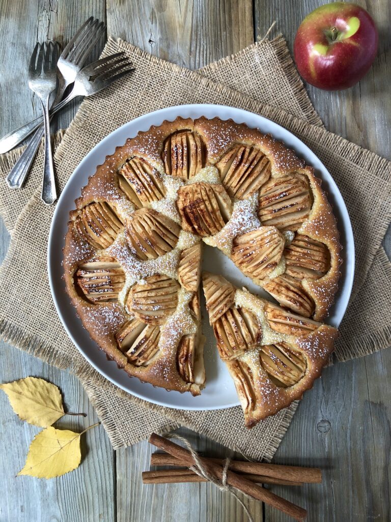 German Apple Cake ready to serve