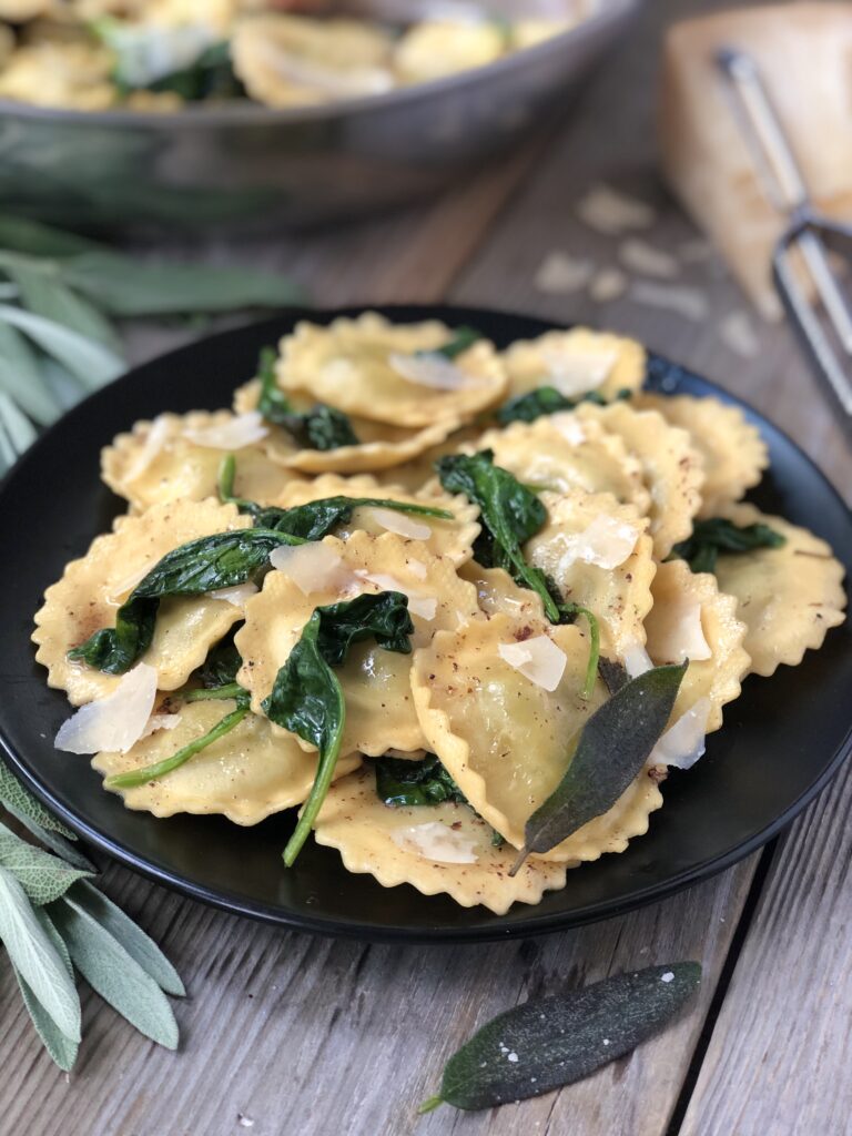 Close up of bowl of ravioli