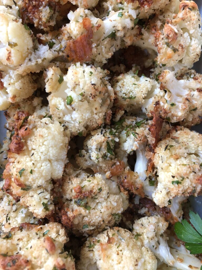 Close up of roasted cauliflower