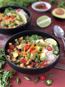 Two bowls of Southwest soup