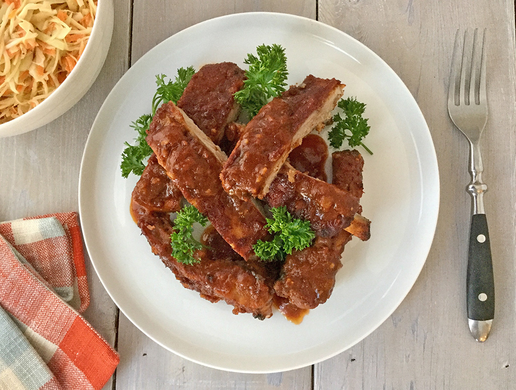 Saucy Oven Spare Ribs 4 BEST Plated - The Kitchen Fairy