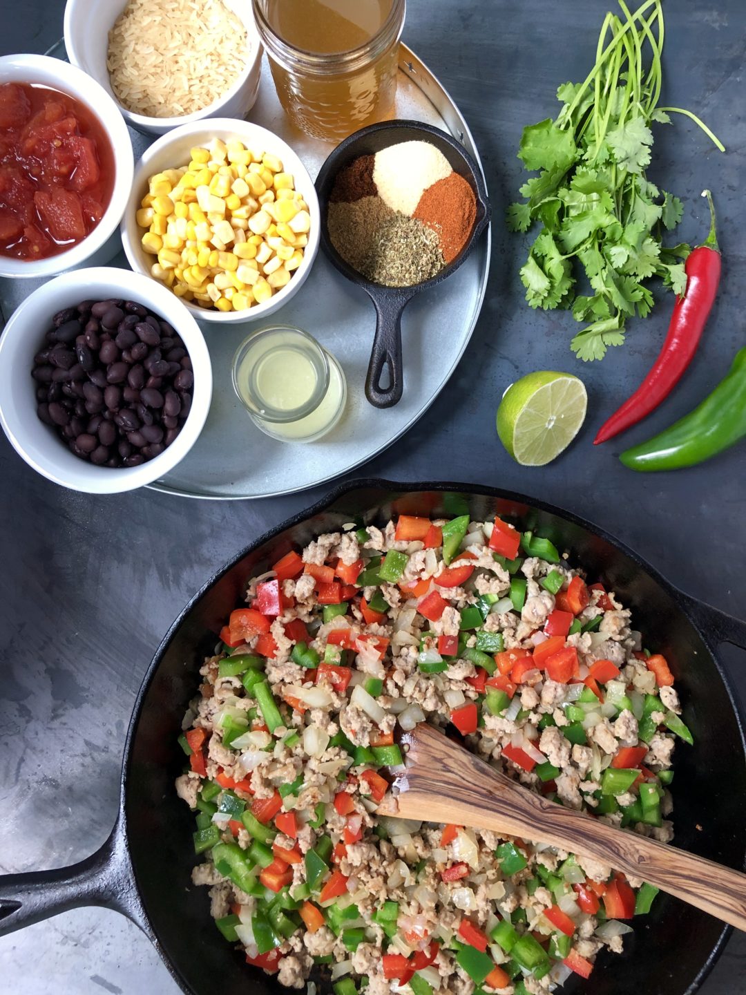 Mexican Fiesta Chicken & Rice Skillet - Recipe - The Kitchen Fairy