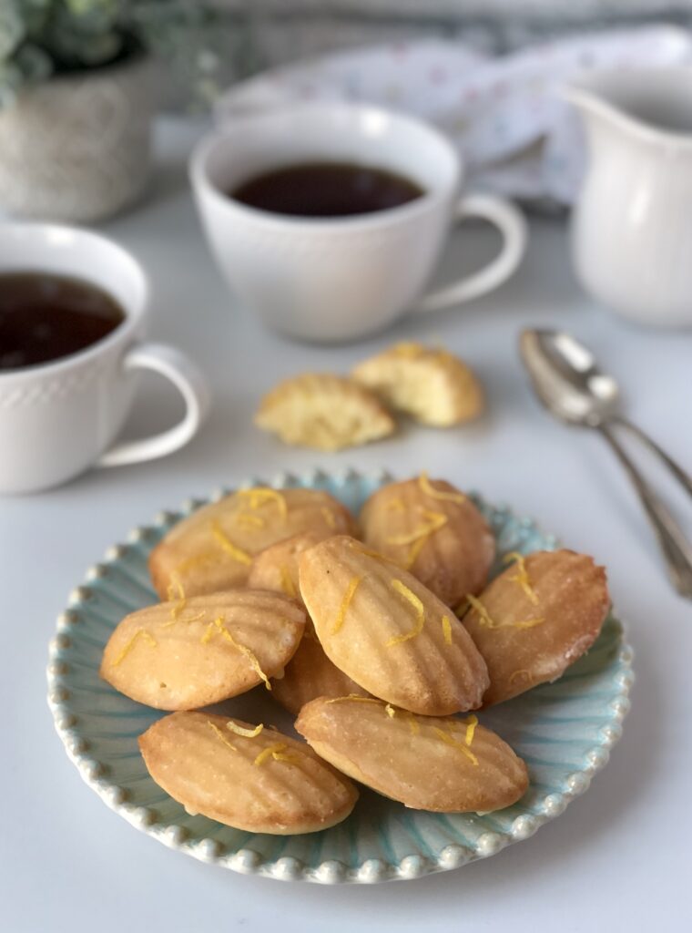 Lemon Madeleines plate with coffee