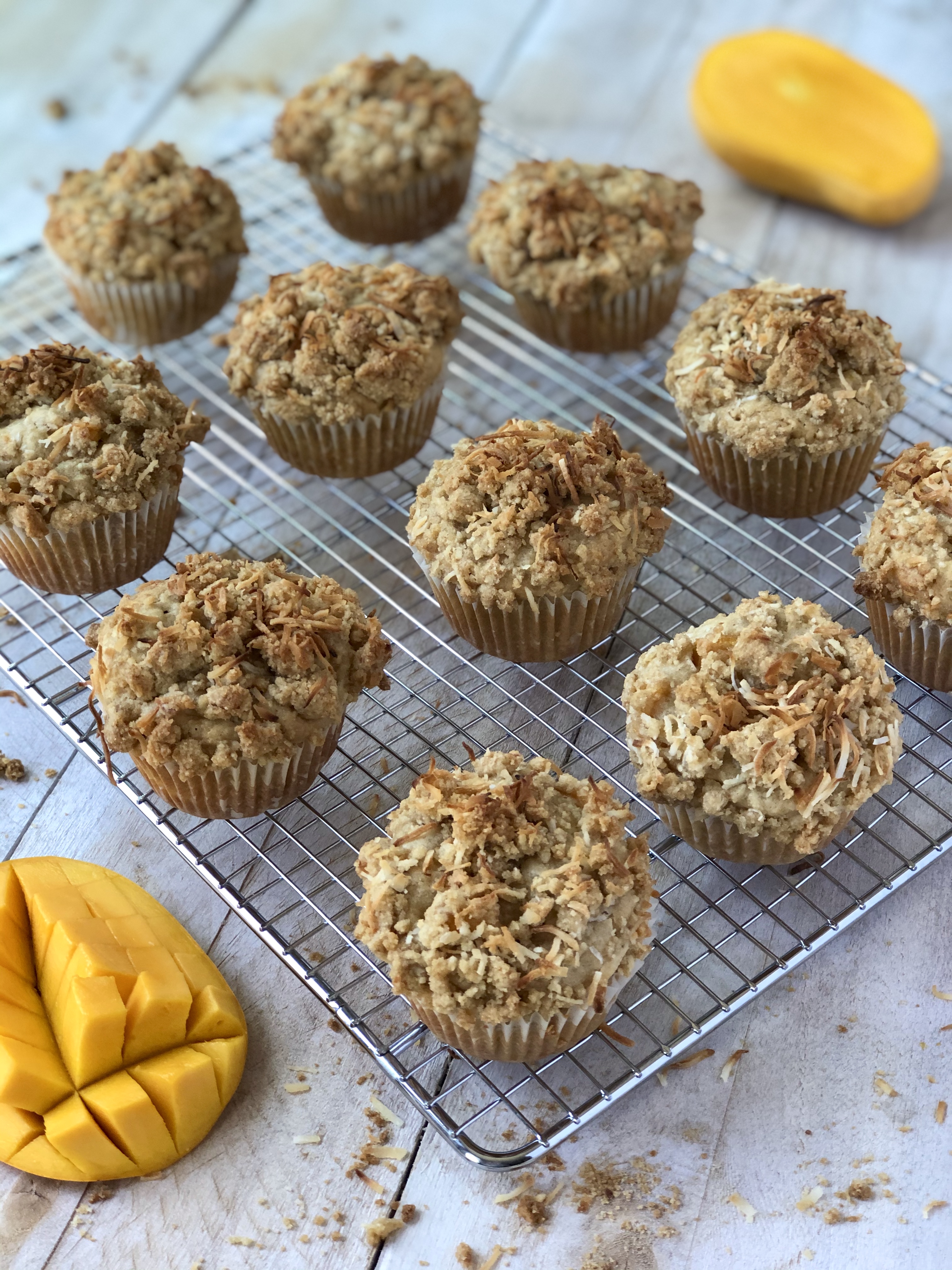 Mango Coconut Streusel Muffins 7 BEST Cooking on Rack - The Kitchen Fairy