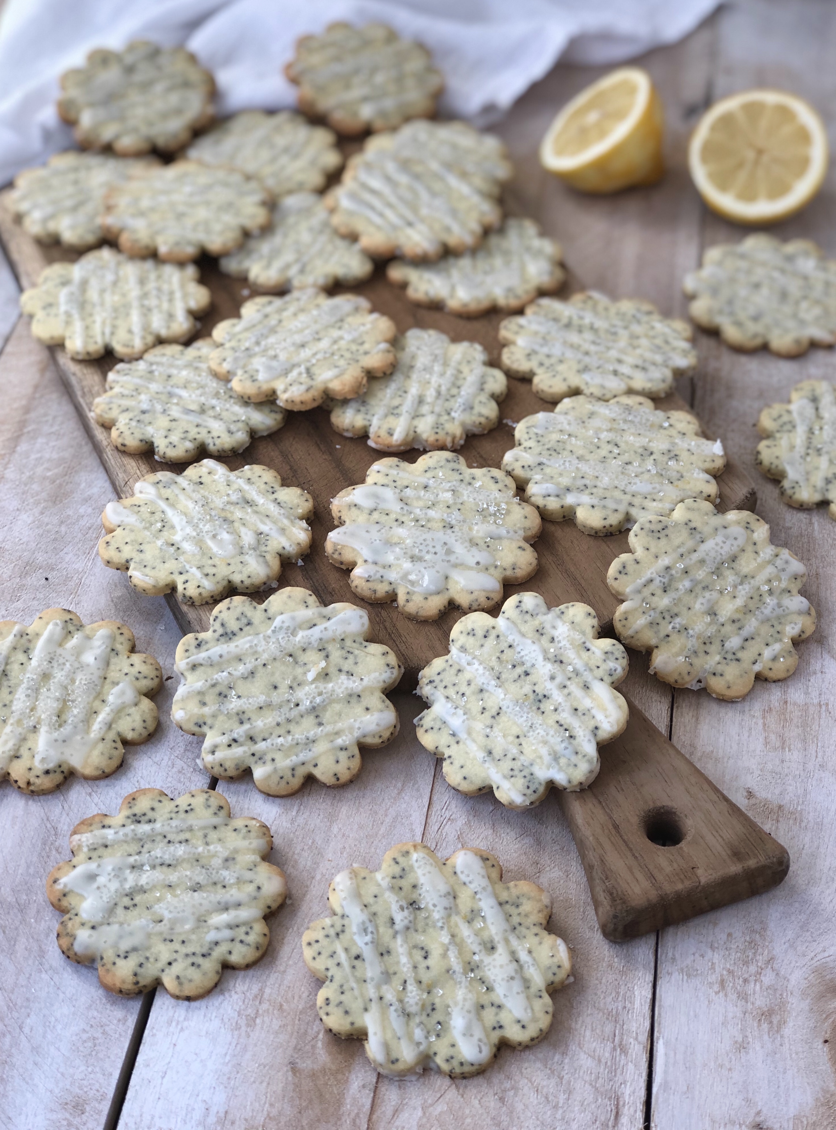 Lemon Poppy Seed Cookies 9 BEST Scattered on Board - The Kitchen Fairy