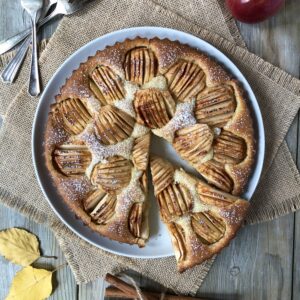 German Apple Cake in pan